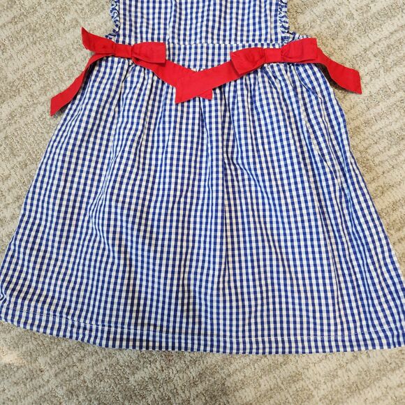 Cecil & Lou gingham cotton dress red white blue bow size 5 - Picture 6 of 10